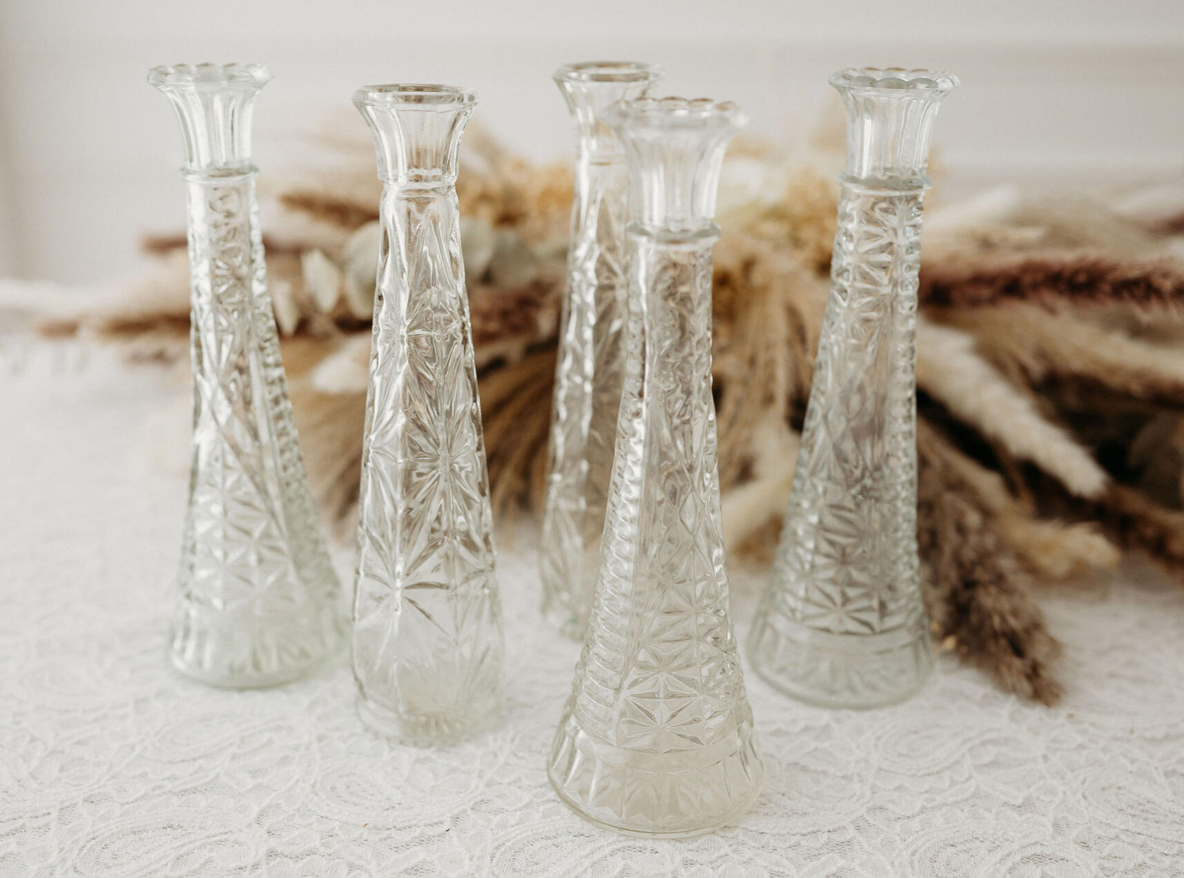 vintage cut glass vases, $1.50; 30+ available